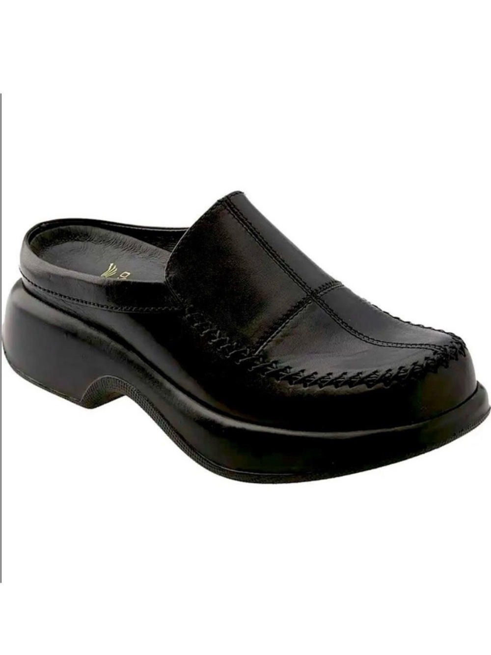 Dansko Madigan Cabrio Leather Clogs Mules Black Size 39